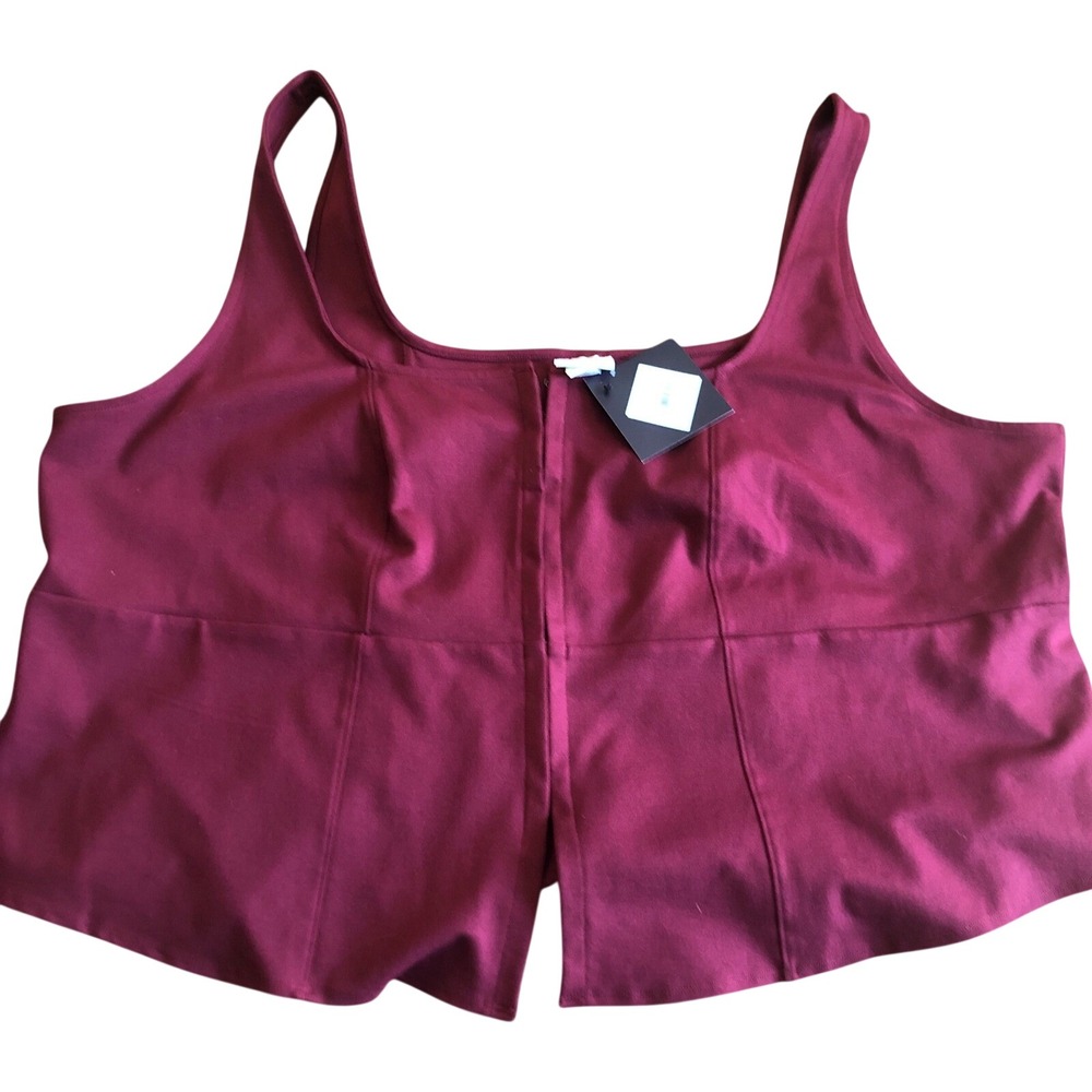 Ava & Viv Burgundy Peplum Tank Top Sleeveless Blouse Plus Size 4X NWT